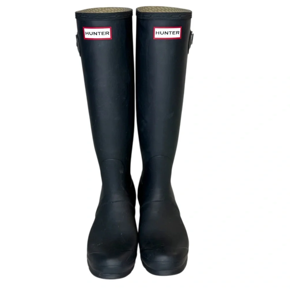 Women's Original Tall Rain Boots Navy Blue Rubber Waterproof Wellies size 7M/8F - Picture 4 of 15